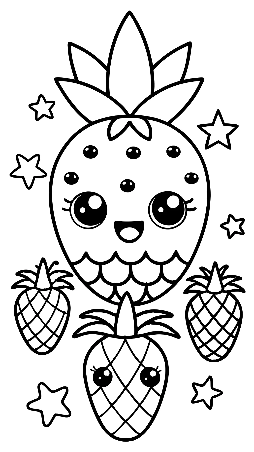 coloriage de fruits kawaii